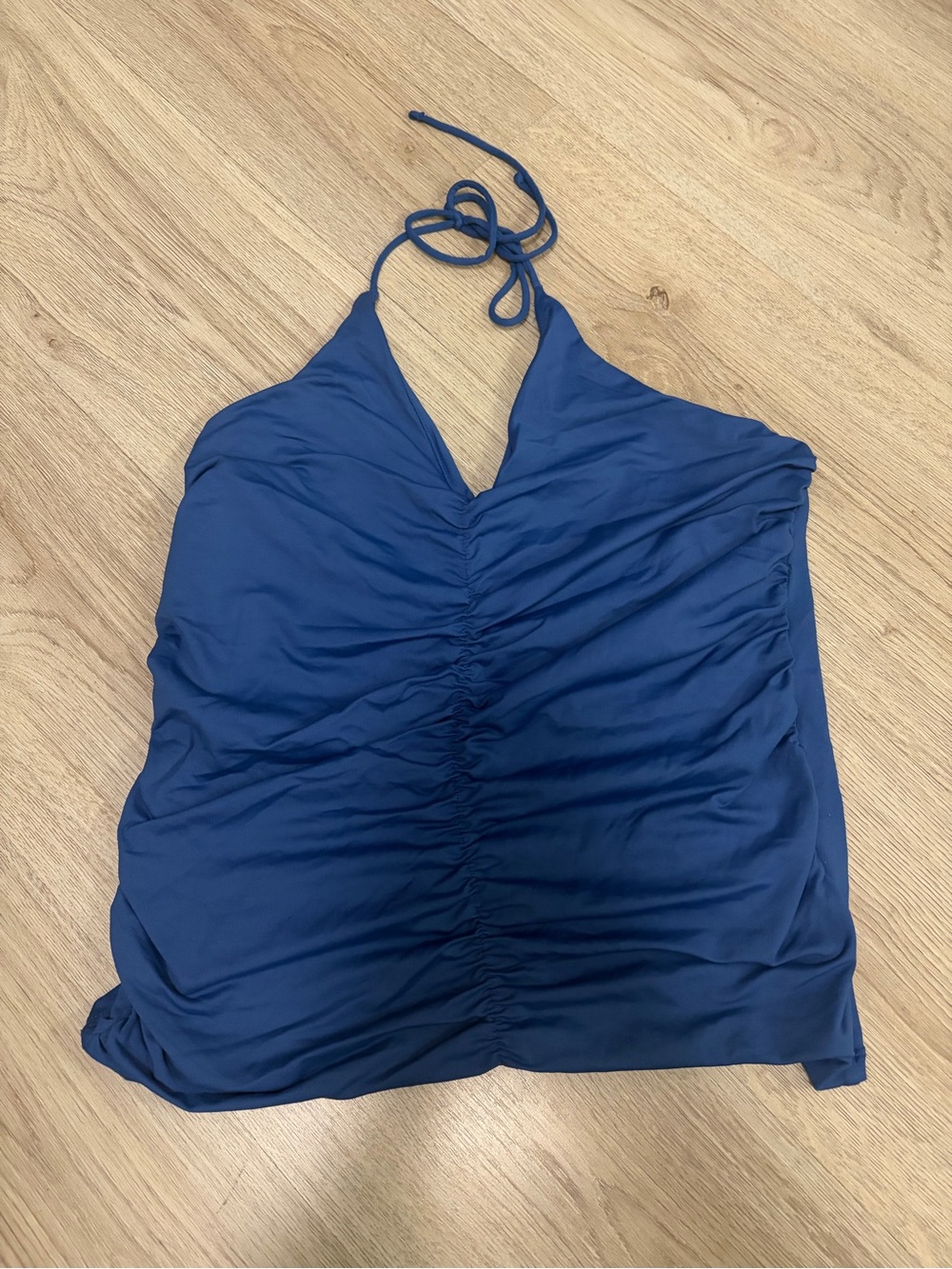 Anthropologie Navy Blue Halter Ruched Camisole